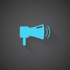 Flat Megaphone web app icon on dark background