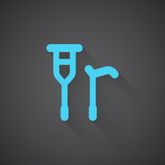 Flat Crutch Cane web app icon on dark background