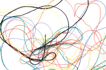Colored thread tangled - obrazy, fototapety, plakaty
