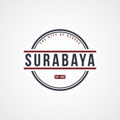 surabaya badge indonesia label theme