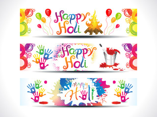 abstract colorful holi web banner