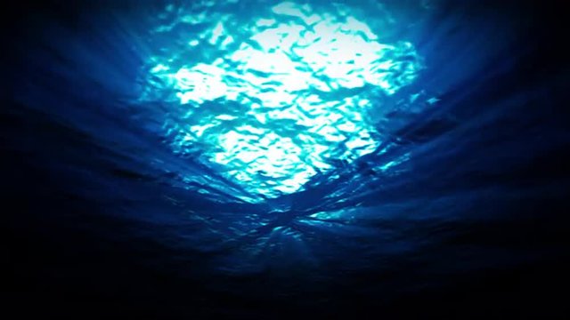 light underwater in a azure lagune lagoon