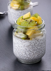 Chia seed pudding with fruits