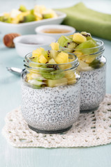 Chia seed pudding with fruits