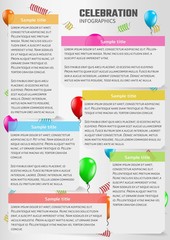 celebration infographics with balloons