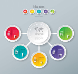 Infographic design template and marketing icons.