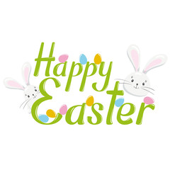 Obraz na płótnie Canvas Happy Easter vector lettering