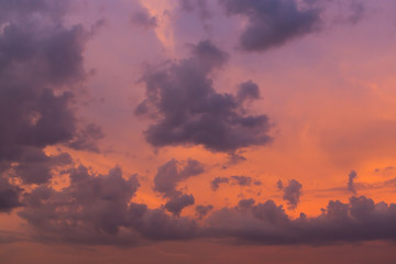 wonderful cloud on twilight sunset sky background