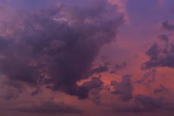 wonderful cloud on twilight sunset sky background