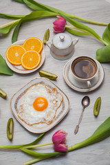 Lovely breakfast among the tulips
