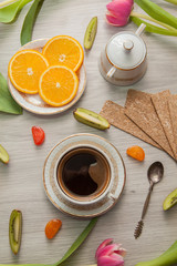 Lovely breakfast among the tulips