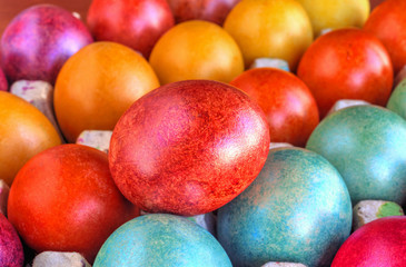 Colorful painted Easter eggs
