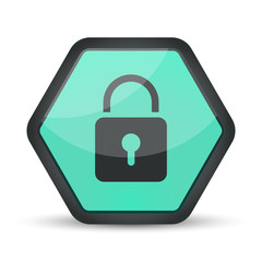 Icona Lucchetto - Esagono Verde Acqua 