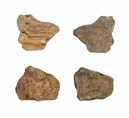 Collection Rocks isolated on white background, (high resolution)