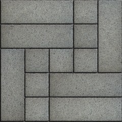 Naklejka premium Gray Paving Slabs. Rectangular and Square Laid Out as a Geometric Pattern. Seamless Tileable Texture.