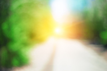 Abstract blurred summer nature background with sunlight