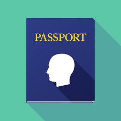 Long shadow passport with a male head