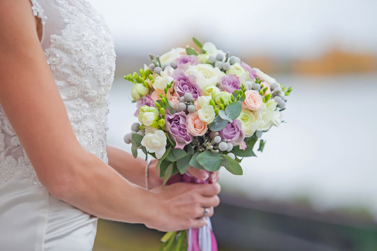 Bride with wedding bouket