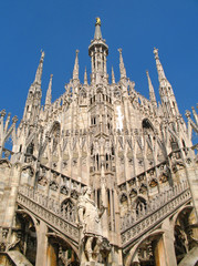 Fototapeta premium Milan, chevet de la cathédrale gothique, Italie
