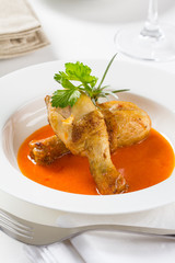 Chicken legs in paprika sauce