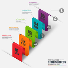 Business stair step success Infographic