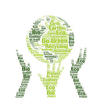 Go Green Word Cloud Concept 