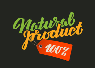 calligraphic inscription natural product. vector illustration