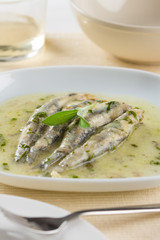 Spanish marinated anchovies
