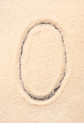 O letter written on sand