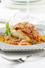 Oven roasted cod with bell pepper