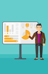 Fototapeta premium Man presenting report.