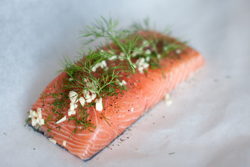 Salmon fillet with dill