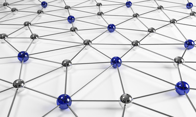 3d Netzwerk blau