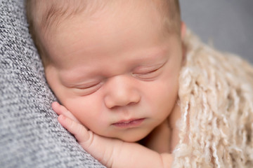 Newborn Baby Sleeping on Blanket