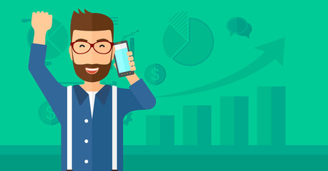 Happy successful businessman.