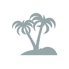 Stylized icon of the island with palm trees