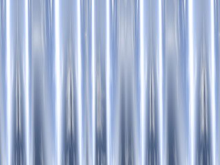 A pleated pastel blue silk curtain background in close up