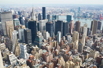 Tableaux ronds sur plexiglas Anti-reflet New York Vue sur le paysage urbain de Manhattan