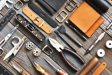 Fototapeta premium Leather crafting tools