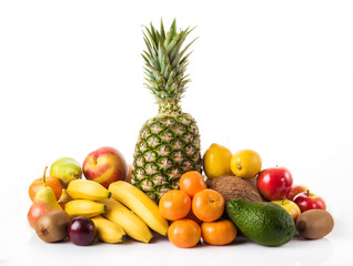 Fototapeta na wymiar Fruits background.Healthy eating. exotic fruits isolated on whi