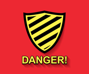 Danger sign with shield. 