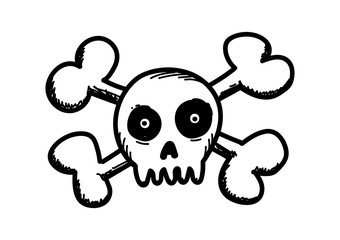 Cute skull doodle.