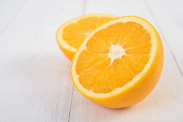 Fresh Oranges On Wood Table