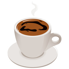 Cup of Greek or Turkish coffee. Vector illustration