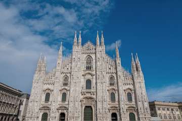 Fototapeta na wymiar Facade of Milan Cathedral Lombardy, Italy