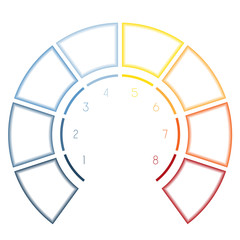 Infographics Semicircle for eight number options