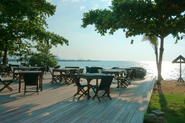 armchairs and a table outdoors