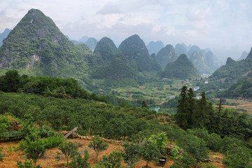 Karst mountains around Yangshuo