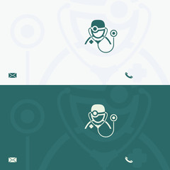 Business card template with medical motives