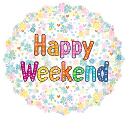Happy Weekend decorative lettering text.